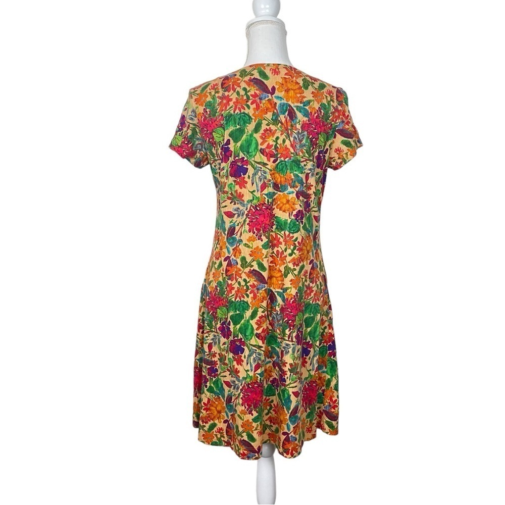 Peruvian Connection Tropico Dress Floral Print Pima Cotton M - Picture 7 of 10
